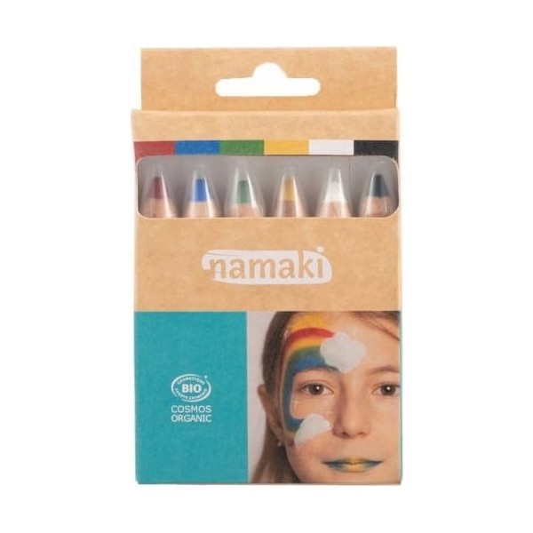 namaki Rainbow Face Paint Pencils Set, 1 set