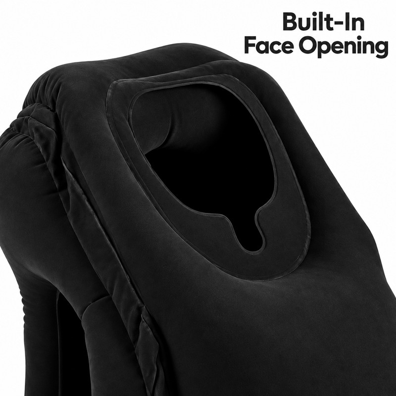 Inflatable Travel Pillow for Airplane & Train Trips – Forward-Resting