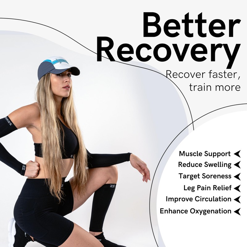 Zensah Compression Leg Sleeves, Blue, X-Small/Small