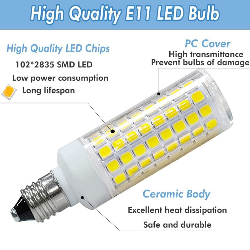 HAOGUAIS 6-Pack E11 LED Light Bulbs, E11 Mini Candelabra Base,