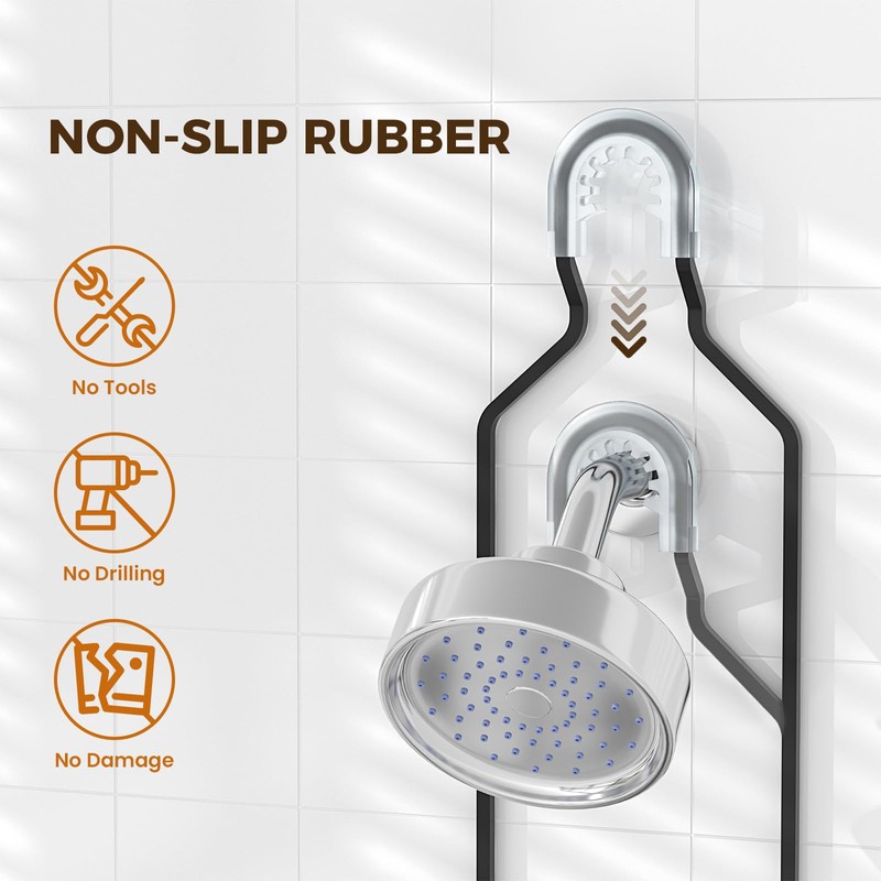 REINHARDT Shower Caddy Hanging for Handheld Showerheads Adjustable Split Shower