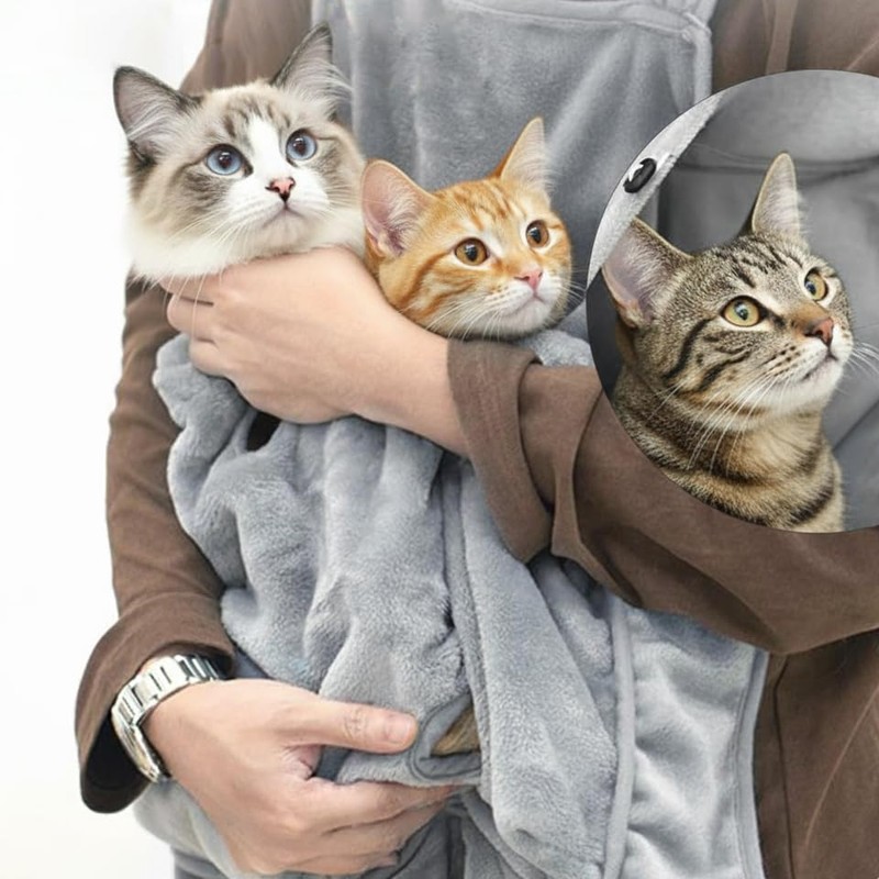 Cat Apron Carrier, Pet Sleeping Bag, Kitten Hands-Free Soft-Sided Carrier