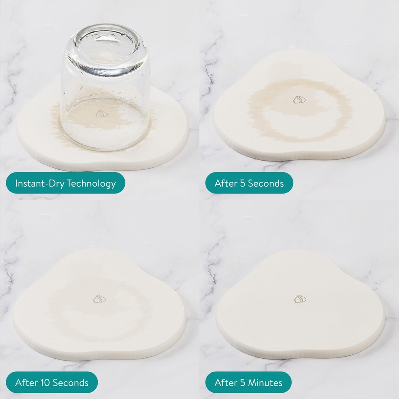 Navaris Diatomaceous Earth Tray Small Set - Trays for Kitchen