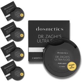 Dr. Zaghi Expanding Remineralization+ Thick Dental Floss 5 Pack, Pure Mint Expanding Floss, Oral Care Stretchable Hydroxyapatite Mineral Tooth Floss for Plaque and Gum Protection 32 Yards x 5 Flossers