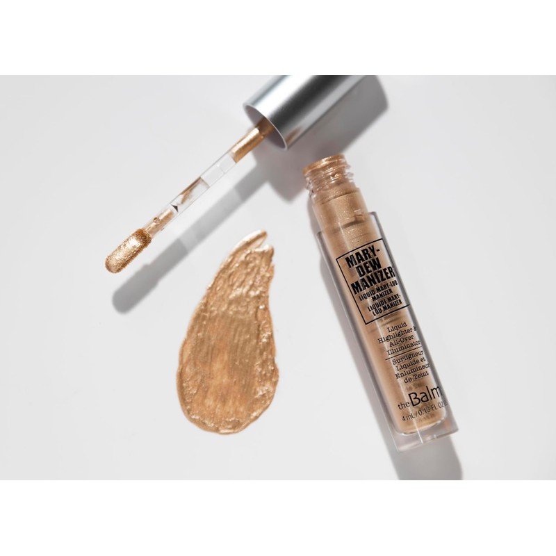 theBalm Mary-Dew Manizer Liquid Highlighter, All-Over Illuminator, Easily Blendable