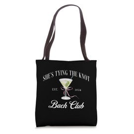 She's tying the knot Bachelorette Coquette Bow Bridal shower Tote Bag