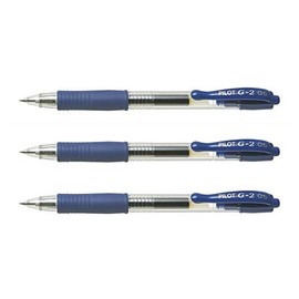 Pilot 3 x G2 05 Fine Point Gel Ballpoint Pen - Blue