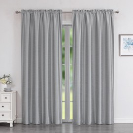 Chyhomenyc Uptown Faux Silk Silver Grey Curtains 84 Inch Length 2 Panels for Bedroom, Room Darkening Soft Shiny Fabric Rod Pocket Window Drapes for Living Room, Each 40x84 Inches, 7 FT