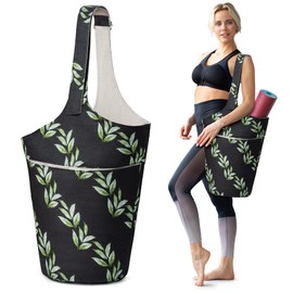 Sweatcessful Yoga Mat Bag - Holds More Yoga Accessories - Extra-Large, Multi-Functional Tote With Pockets - Wide, Adjustable Shoulder Strap - Fits Most Size Mats