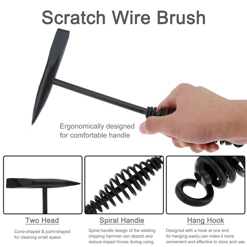 Omninmo Welding Chipping Hammer with Coil Spring Handle for Welding,