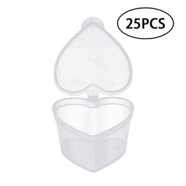 AKOAK 45ml Heart Shape Plastic Storage Box with Cover Transparent Container Organizer Jewelry Earring Spice Storage Box Leakproof Container