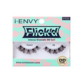 i-ENVY False Lashes Flick'd D-Curl Strip Lashes Volume Bouncy Natural Clear Band Cat Eye Dramatic Trendy Extensions Reusable Eye Lashes (06)