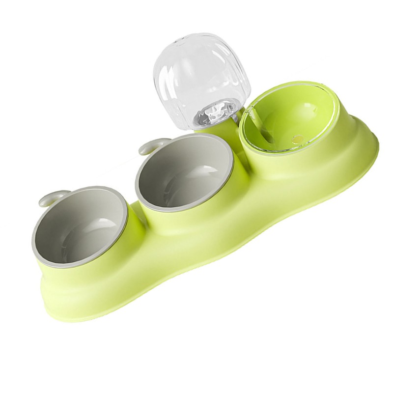 Pet Water Food Bowls 3 in 1 Prevent Slip Tilted
