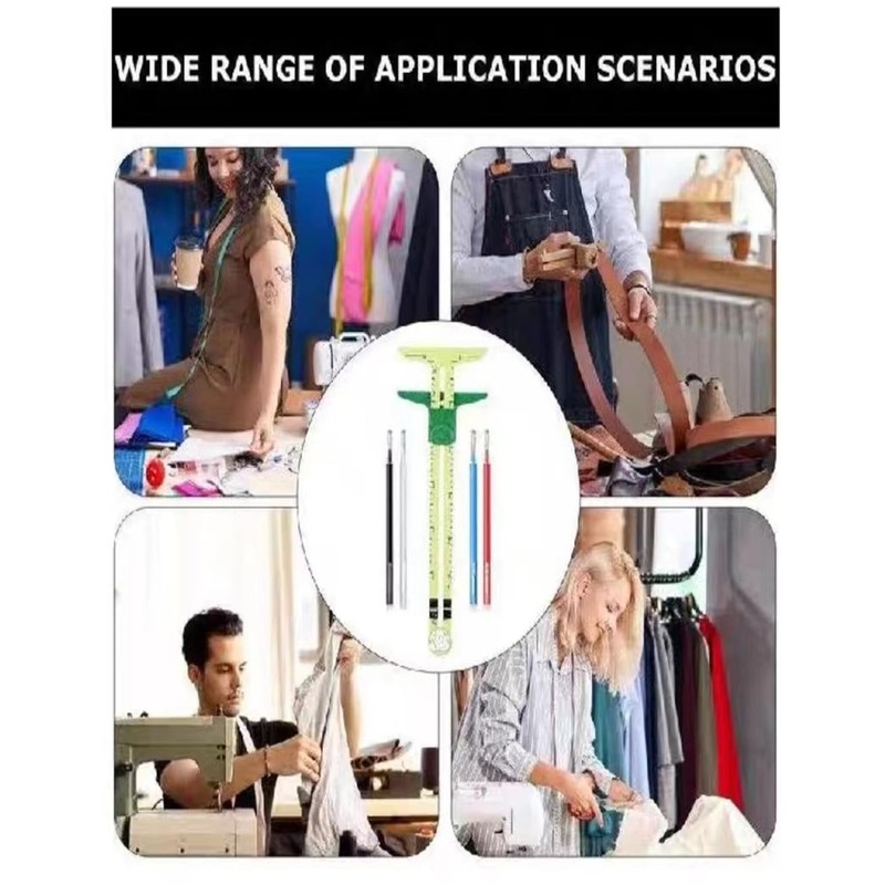 Luvilly5-in-1T-shaped Sliding Gauge Measuring Sewing,Sliding Sewing Gauge Quilting Tools Fabric