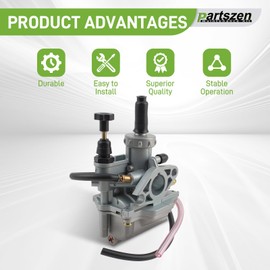 partszen 13200-40B00 Carburetor For 1987-2006 Suzuki LT80 Quadsport ATV 13200-40B10 13881-40B00 For 2003-2006 KSF80 KFX80 15003-S005 with Fuel Valve Petcock Intake Manifold Spark Plug