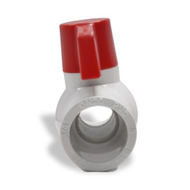 3/4" PVC Ball Valve with Red T-Handle, 3/4 inch PVC Ball Valve Socket for Water Shut-off, Irrigation & Sprinkler Systems, Cold Water Supply, Outdoor Plumbing