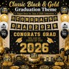 2026 Graduation Decorations Set, Gold and Black Party Supplies -