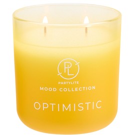 PartyLite Optimistic Scented, with Notes of Sparkling Mandarin & Tart Lemon, 14.1oz 2-Wick Ombre Jar Candle, 24-48 Hour Burn Time, Part of the Mood Collection, Refreshing Tropical, Perfect for Gifting