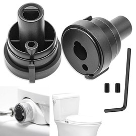 Terixe 2 Pack Replacement Knob for Brondell Bidet Toilet Seat, Compatible with Non-Electric Swash Seat, ABS Material, Injection Moulding, Black（Plastic Knob Center Only, Metal Ring Not Included）