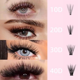 Individual Lashes Large Tray 12 rows 0.07 D Curl 20D Mix 8-16mm Volume Cluster Lashes Black Mink DIY lashes Extension BY YUANZHIJIE（0.07D-20D)