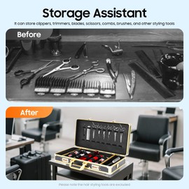 WOQLIBE Large Barber Carrying Case with Code Lock, Profesional Hairdresser Tool Box Organizer Traveling Case, Portable Travel Barber Suitcase for Hair Stylist Pet Groomer Beauty Salon Makeup Artist