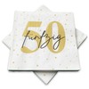20 Napkins for 50th Birthday 33 x 33 cm White