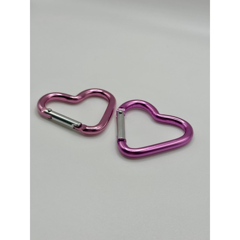 2pk Heart Shaped Keychain Clips Heavy Duty Carabiner Aluminum Alloy