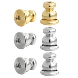 AKRUWELRY Earring Backs for Studs, 6pcs Pierced Bullet Earring Backings for Droopy Ears Heavy Earrings Lifters Support Replacement Safety Post Push Backer for Diamond Stud,Mixed Color