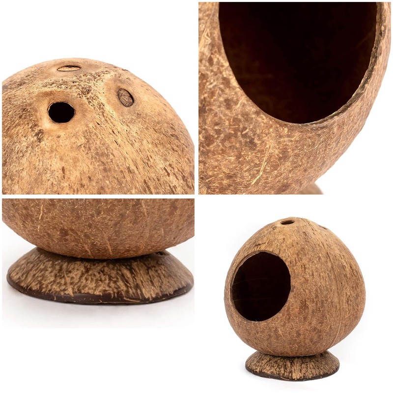 Hamster Hideout Wooden House Coconut Hut Hamster House Bed for