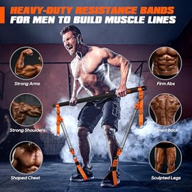 KUTIZE - Equipo de pilates, kit de barra de pilates resistente con bandas de resistencia para hombres, barra de entrenamiento de fuerza para piernas, 