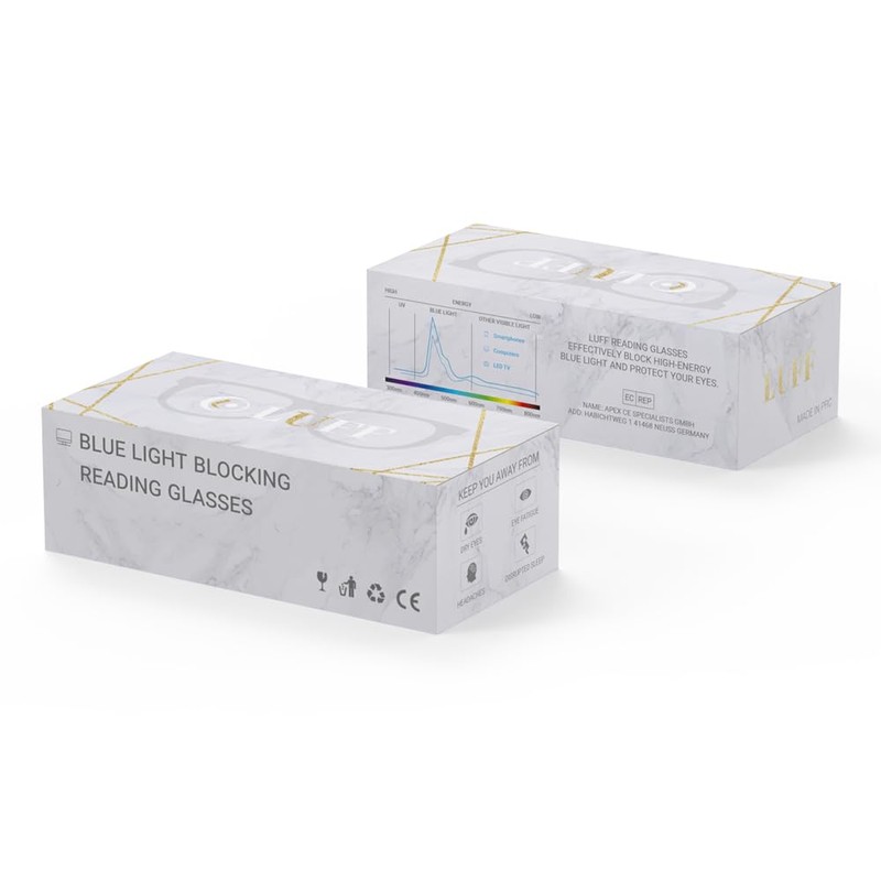 LUFF 3 Pack Rimless Reading Glasses Men Women- Comfortable Frameless