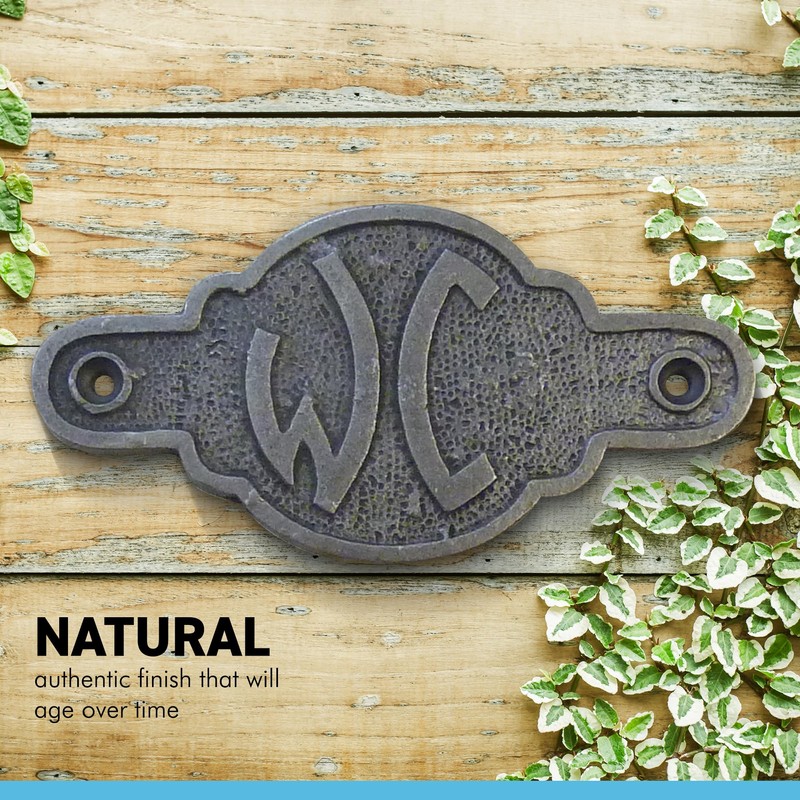 Cast Iron Antique Style WC Door Plaque | toilet |