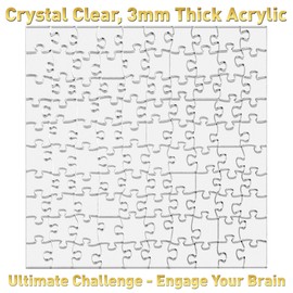 Funwares ImPuzzable Insanely Impossible Puzzle: 100, 200, or 500 Piece Clear Jigsaw Puzzle is Clearly The Hardest Most Difficult Puzzle for Puzzle Lovers or a Funny White Elephant Gift! (100 Piece)