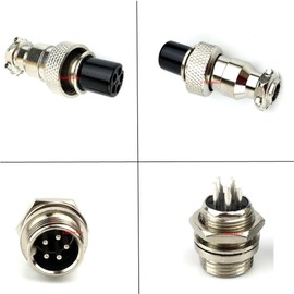 Aviation Connector GX12 5 Pin, Lsgoodcare 10Pairs GX12-5P 12MM Thread Male Female Wire Panel Metal Connector Plug 5A Circular Aviation Chassis Mount Socket with 10Pcs Aviation Caps