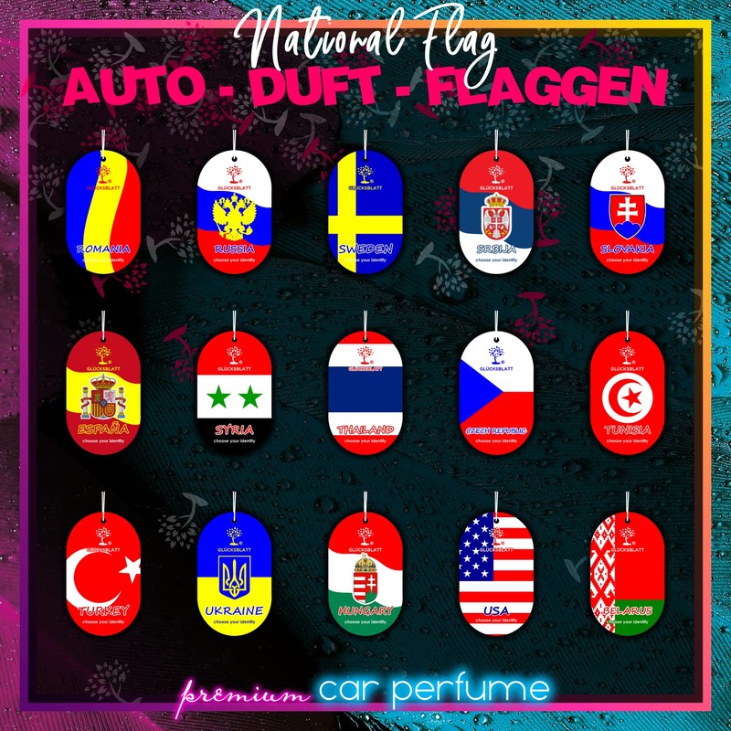 Generisch GLCKSBLATT premium Autoduft Autoparfm Flagge LIBANON