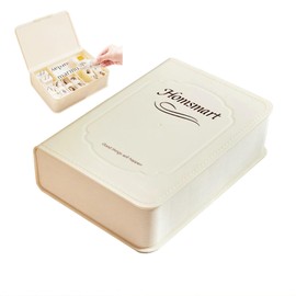 ULAKLU Cord Storage Organizer Clear Classification Cable Organizer Box,With10 Cable Ties Multiple Scenes Desktop Cord Organizer-Cable Management Box Small (Cream White)