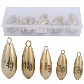 16pcs/Box Outdoor Fishing Copper Sinkers Weights Anglers Tackle Accessory