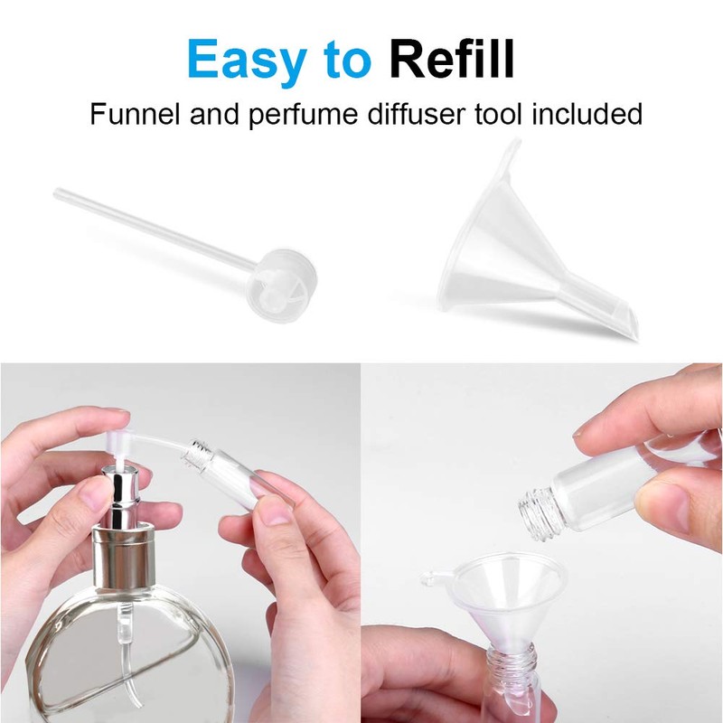 Zingso Refillable Travel Perfume Atomizer Bottles, 3 Pcs 6ml, Mini