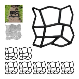 Relaxdays Paving Mould 9 Chambers, HBT 3.5 x 35 x 35 cm, Painting Paving Stones, Garden Stepping Stones, Concrete Casting Mould, Black, 1 Piece