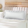 PiccoCasa Soft Microfiber Plain Bolster Pillowcase with Decorative Ruffle and