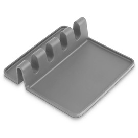 Kitchen Silicone Utensil Rest with Cooking Spoon/laddle/Food Brush/Spatula Drip Pad, Heat-Resistant, Durable, Gray, BPA Free Rest for Stove Top, Best Quality, Best Price, Easy Clean