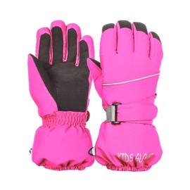Kapsuen Ski Gloves for Children/Men/Women, Waterproof and Windproof Winter Gloves, Warm Sports Gloves, Cycling Gloves, Snowboard Gloves for Outdoor Sports in Winter, Pink, S