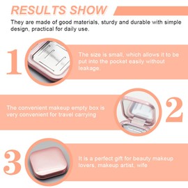 KALLORY Makeup Pallette 4pcs Magnetic Eyeshadow Makeup Empty Eyeshadow Containers Box Refillable Eye Shadow Lipstick Palettes with Mirror for DIY Cosmetic Foundation Blush Rose Gold Makeup Eyeshadow