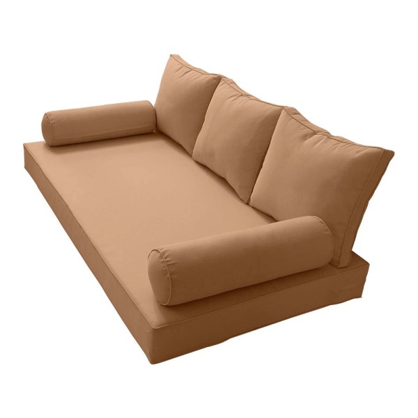 |COVER ONLY| Style 3 Full Piped Trim Daybed Mattress Bolster