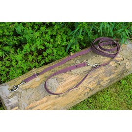 Activity4Dogs Non-Slip Nylon Dog Lead, Non-Slip, 2.80 m Long, 4-Way Adjustable Lead for Medium and Large Dogs, Dark Red, Made in Germany