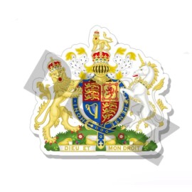 Wrapped in Skins United Kingdom Coat of Arms Vinyl Stickers - Indoor Outdoor Crest Emblem Flag - 5" wide / 2 pack