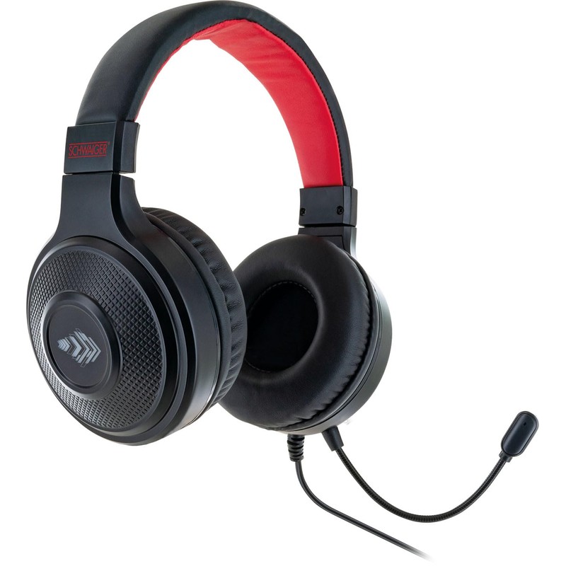 SCHWAIGER GHS1000 013 Headset Headphones Over-Ear LED Lighting Flexible Microphone