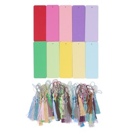 100 Set Blank Color Bookmarks Cardstock Multipurpose Innovative Blank Paper Bookmarks with Colorful Tassels for DIY Projects Present Tags