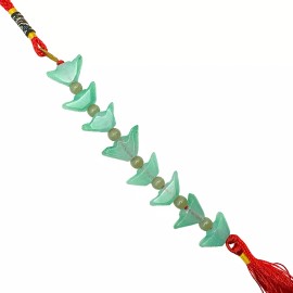 FunGiftCorner Feng Shui 8-Jade Ingots with Red Tassel, 12 Inch Length