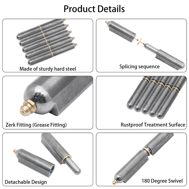 5PCS Weld On Hinges, Heavy Duty 4 Inch Carbon Steel